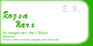 rozsa marx business card